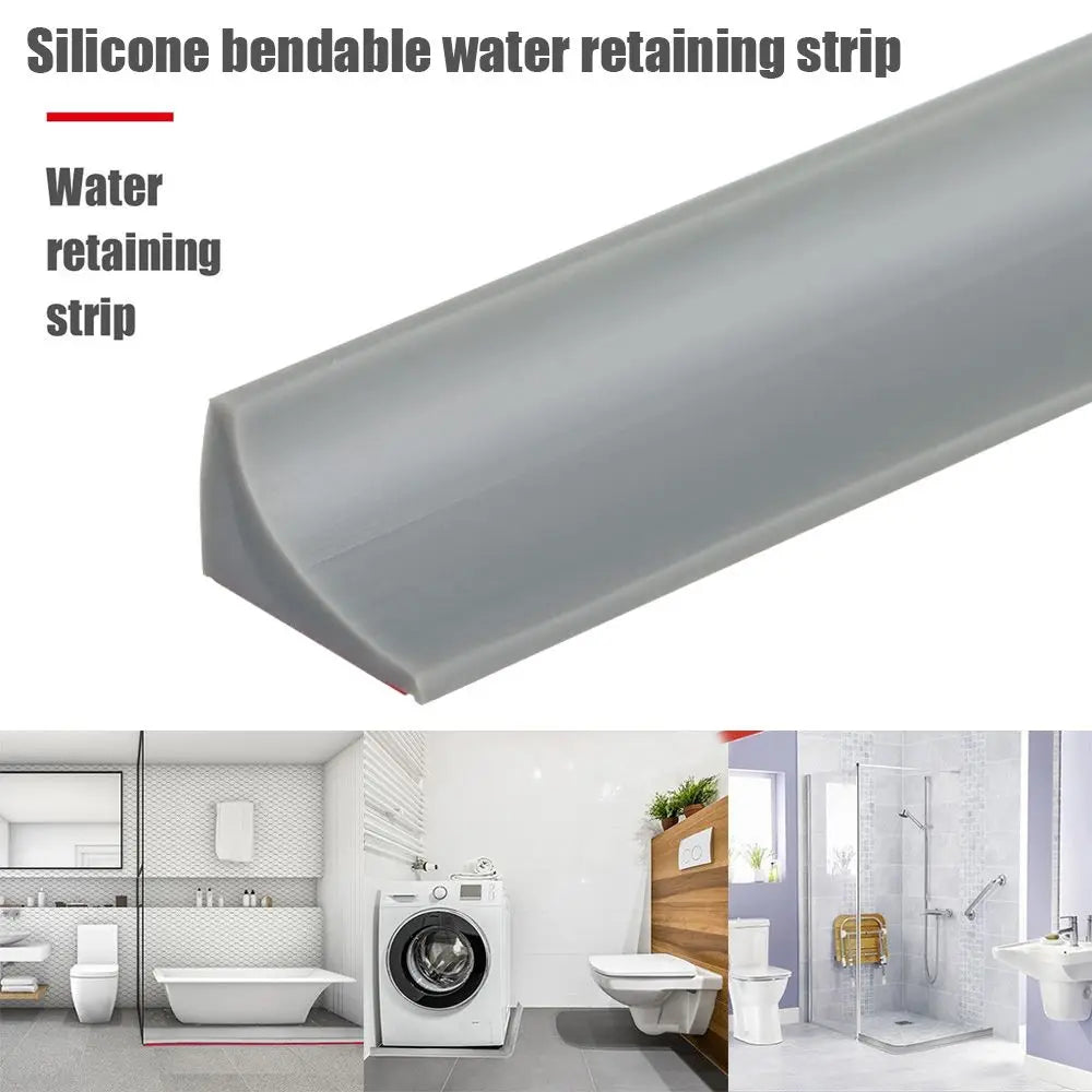Bendable Silicone Shower Dam Water Stopper Self-Adhesive Strip