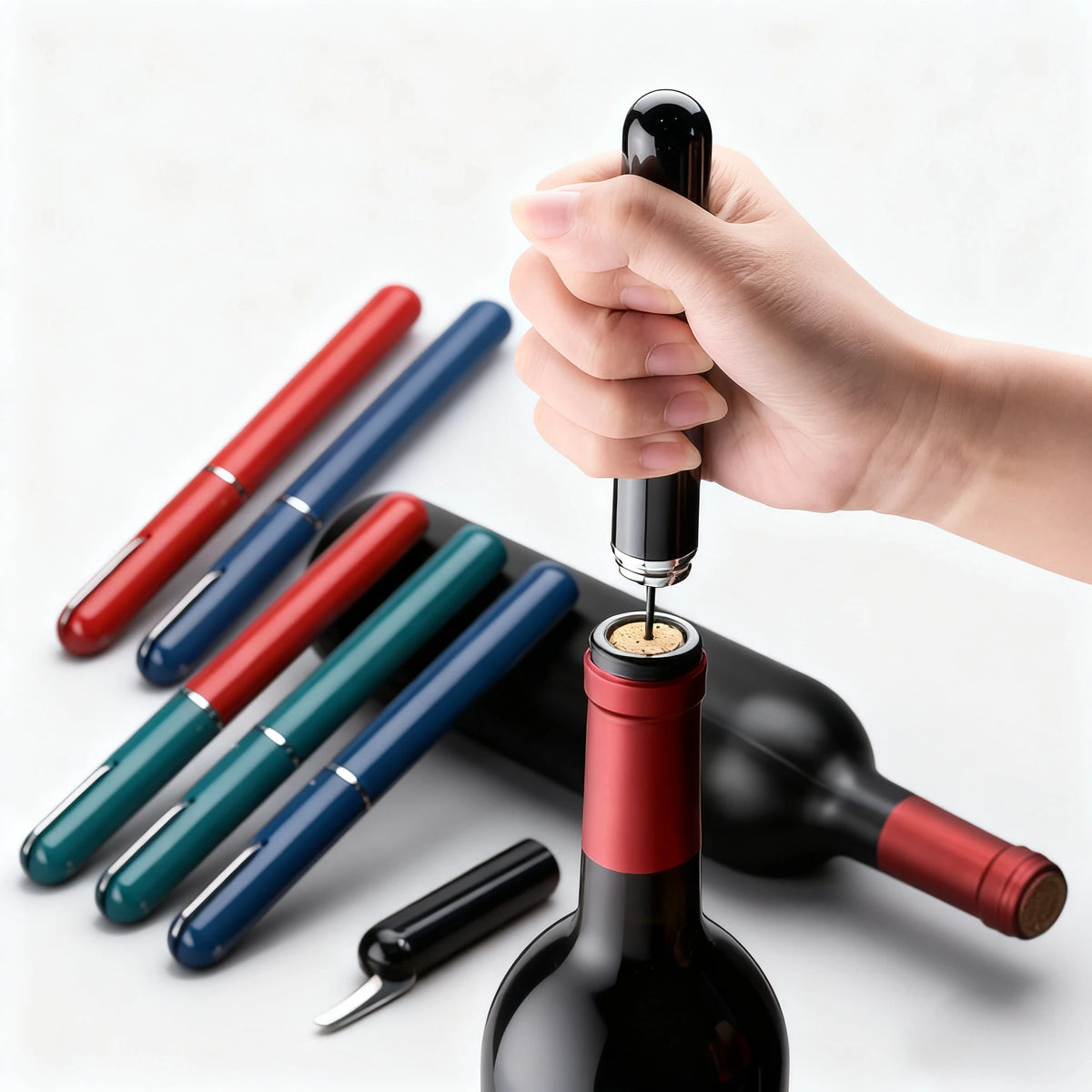 2-in-1 Air Pump Wine Opener & Foil Cutter | Stainless Steel