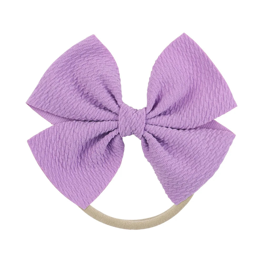 12-Pack Grosgrain Ribbon Hair Bows – Elastic Ponytail Holders