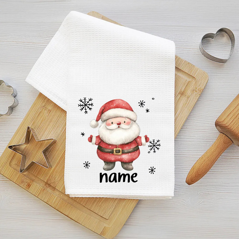 Personalized Christmas Tea Towel – Festive Holiday Kitchen Gift