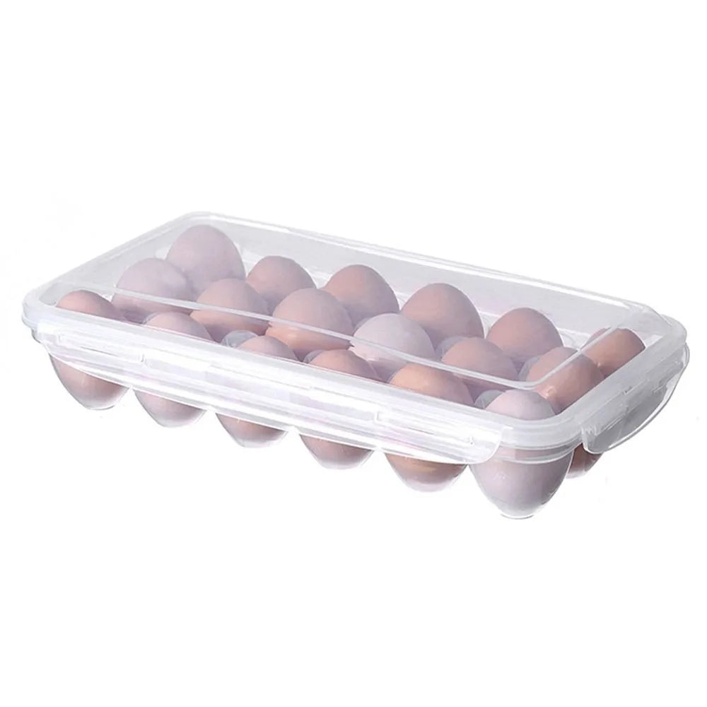 Transparent Egg Storage Box with Lid | 10 & 18 Grid Organizer