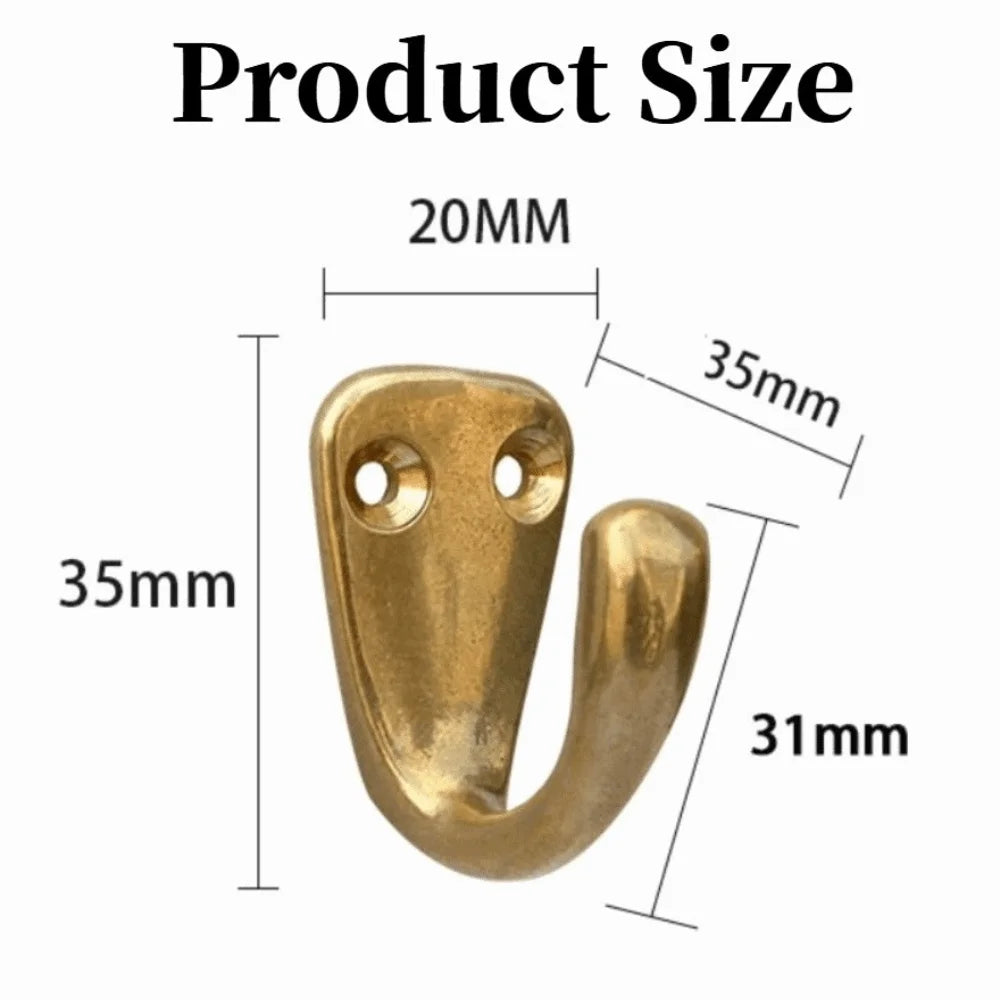 Brass Wall Mounted Coat & Robe Hook – Vintage Heavy-Duty