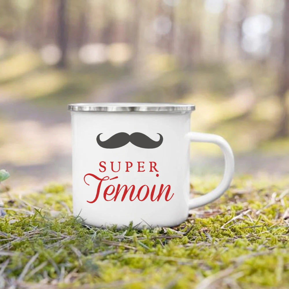 Wedding Witness Enamel Mug – Bridesmaid & Best Man Gift