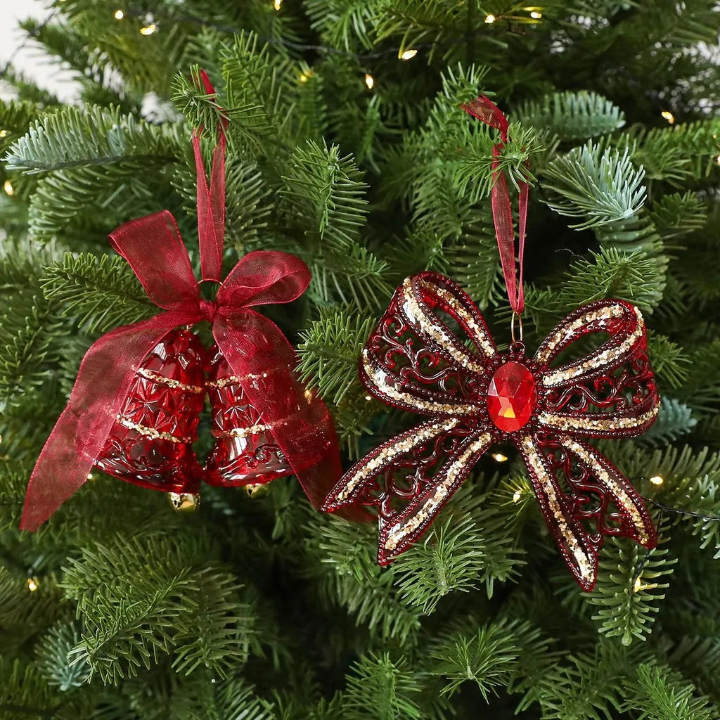 Double Bell Christmas Ornament – Hand Painted Acrylic Pendant