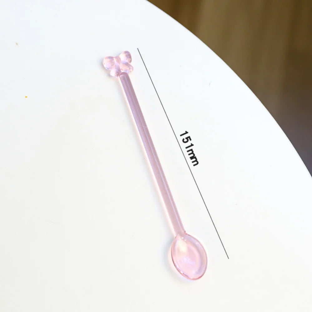 Glass Long Handle Coffee & Dessert Spoon | Borosilicate