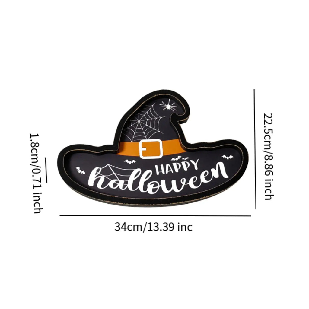 Halloween Witch Hat Wooden Serving Tray – Rustic Party Platter