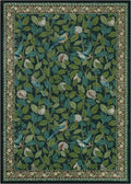Vintage Botanical Bird Print Area Rug | Non-Slip Washable Mat