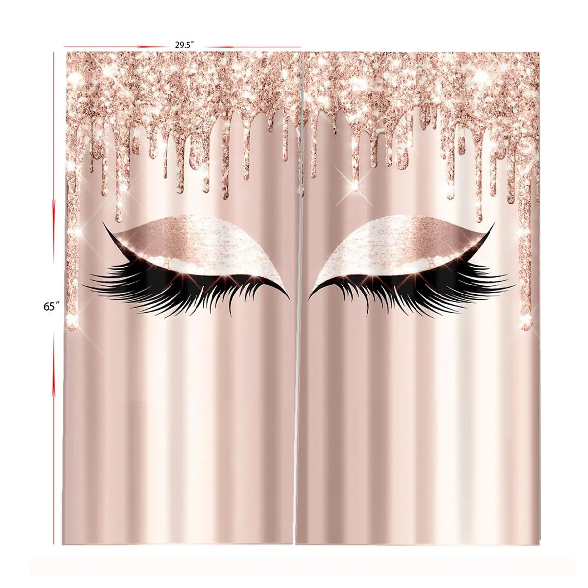Unicorn Eyelash Blackout Curtains – 2 Panel Room Darkening Set