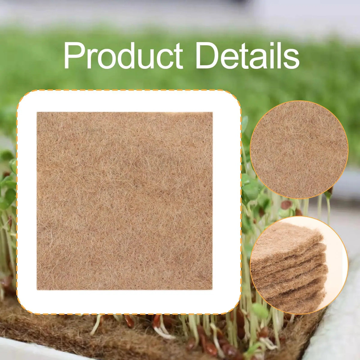 Jute Grow Mat for Microgreens – Hydroponic Seedling Pads 5-Pack