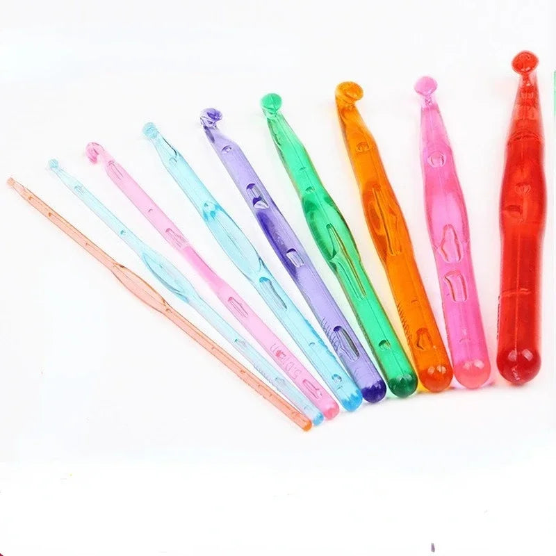 9-Piece Plastic Crochet Hook Set – 3mm to 12mm Knitting Needles