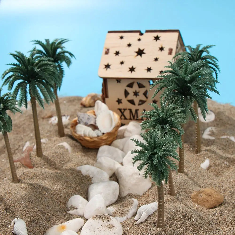 5-Piece Miniature Coconut Palm Tree Set | DIY Micro Landscape