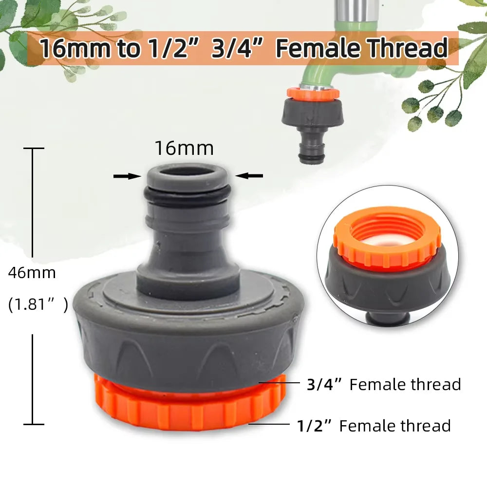 Garden Hose Quick Connector 1/2" 3/4" 1" On/Off Tap Valve
