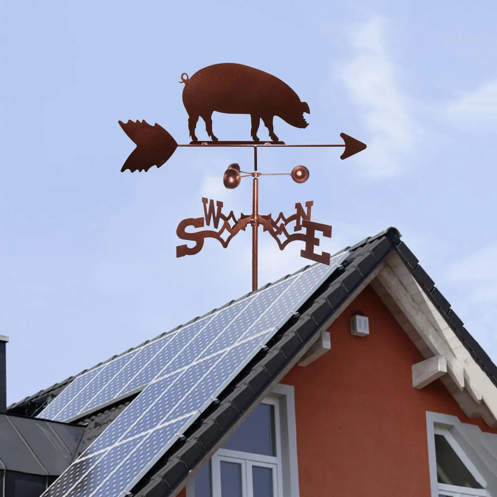 Iron Pig Weathervane Art Deco Wind Direction Indicator