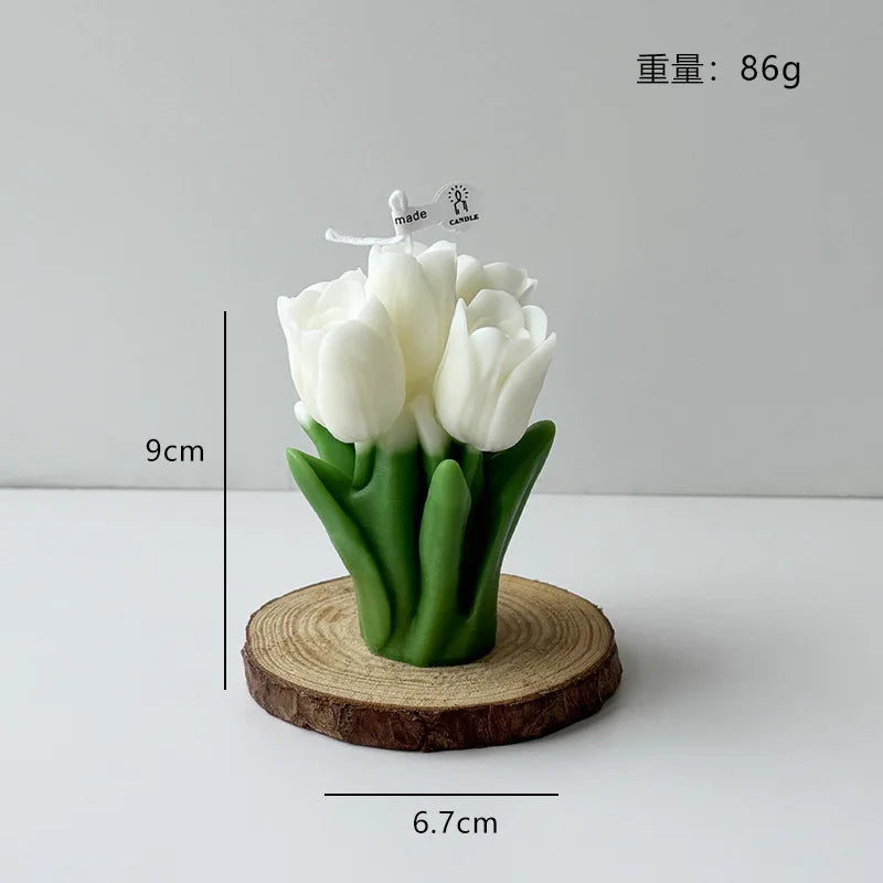 Tulip Bouquet Aromatherapy Candle – Floral Home Décor Gift