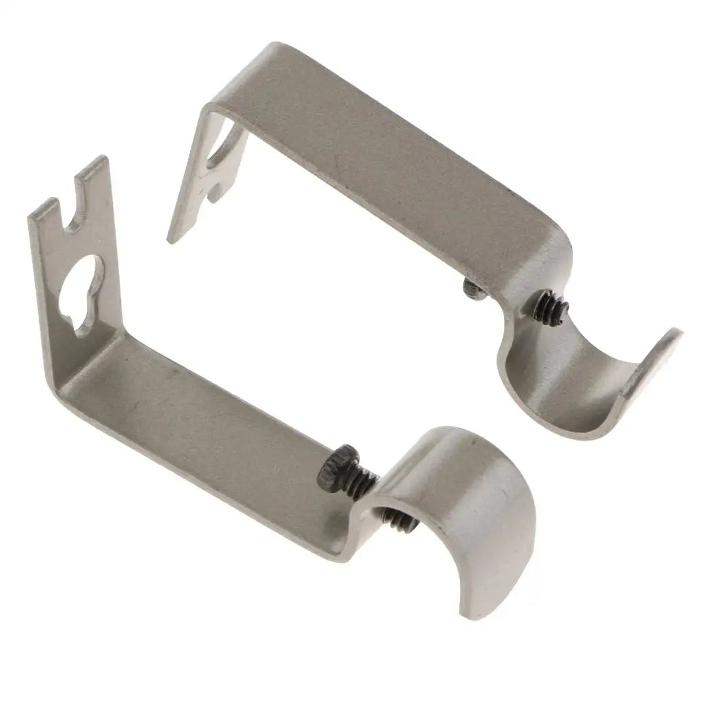 Heavy Duty Metal Curtain Rod Bracket Holder – Set of 2