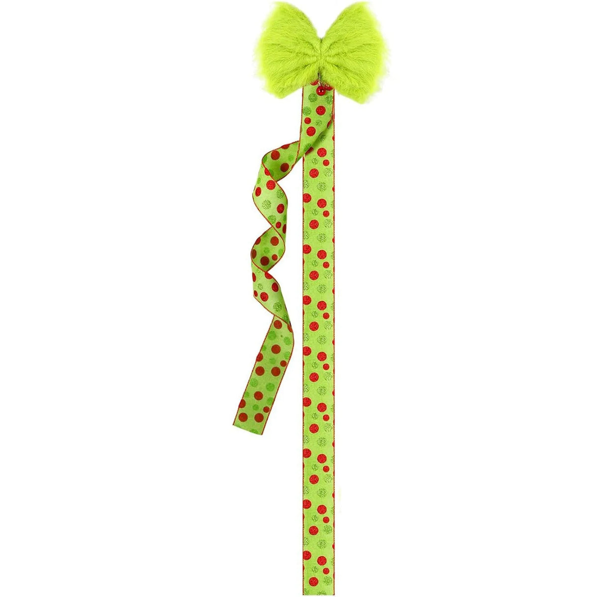 Green Velvet Christmas Ribbon Bow | Cabinet Door Ornament