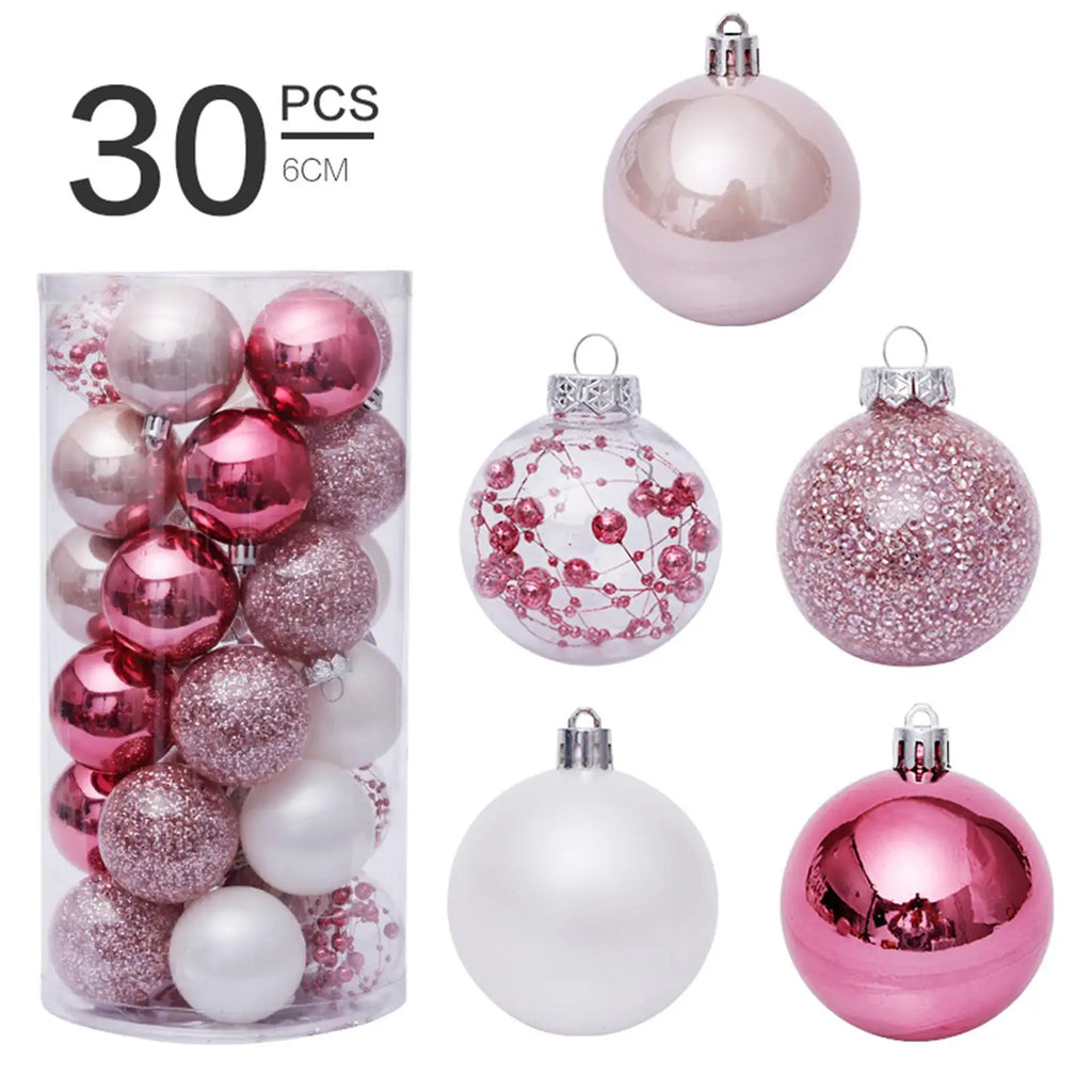 30-Piece Shatterproof Christmas Ball Ornaments – Glitter Set