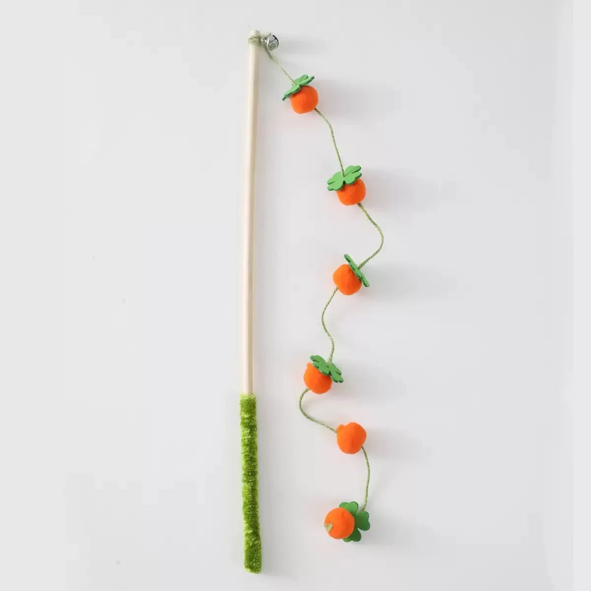 Fruit-Shaped Plush Cat Wand Toy | Wooden Handle Stick
