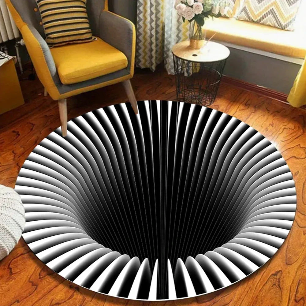 Round Non-Slip Flannel Floor Rug | Modern Home Décor Mat