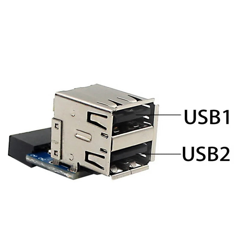 USB 2.0 9-Pin to Dual USB-A Adapter – PH29 Motherboard Module