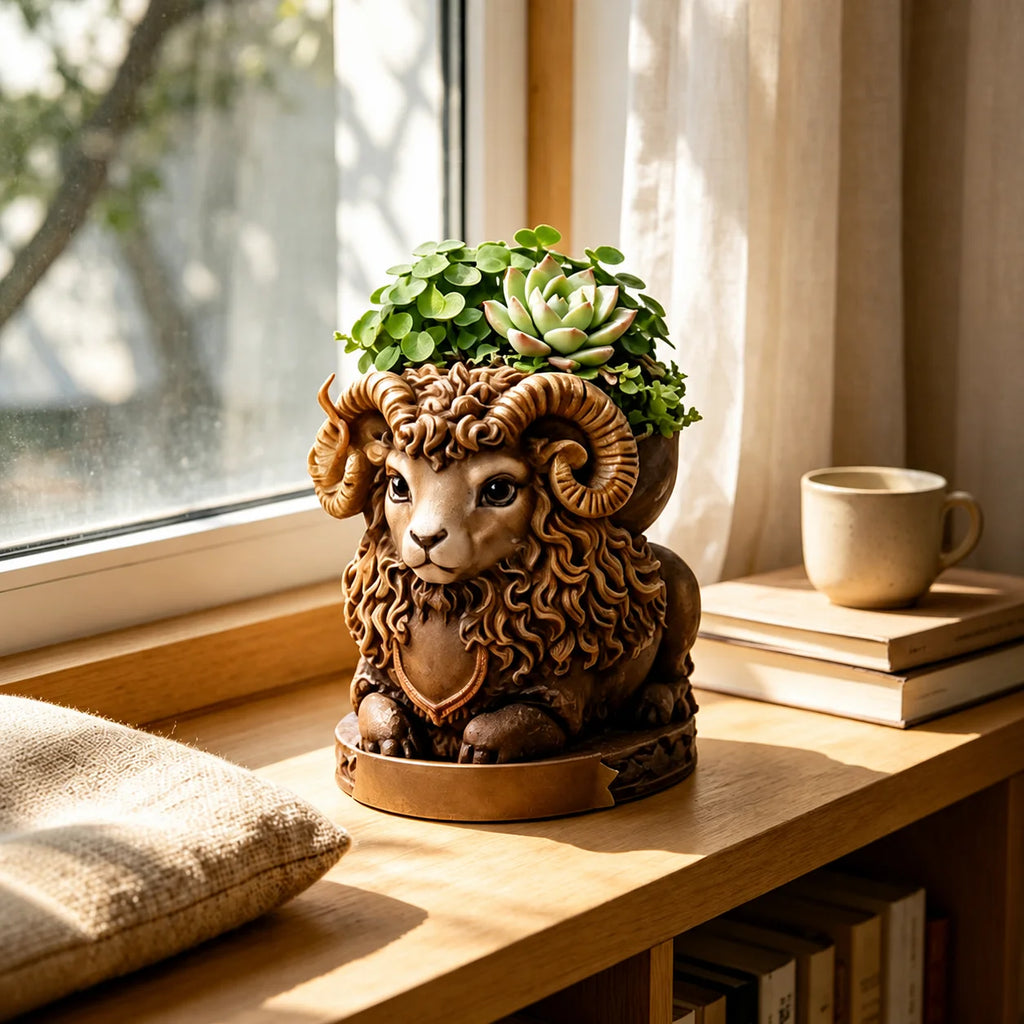 Aries Ram Silicone Pottery Mold – 3D DIY Planter Craft Mold