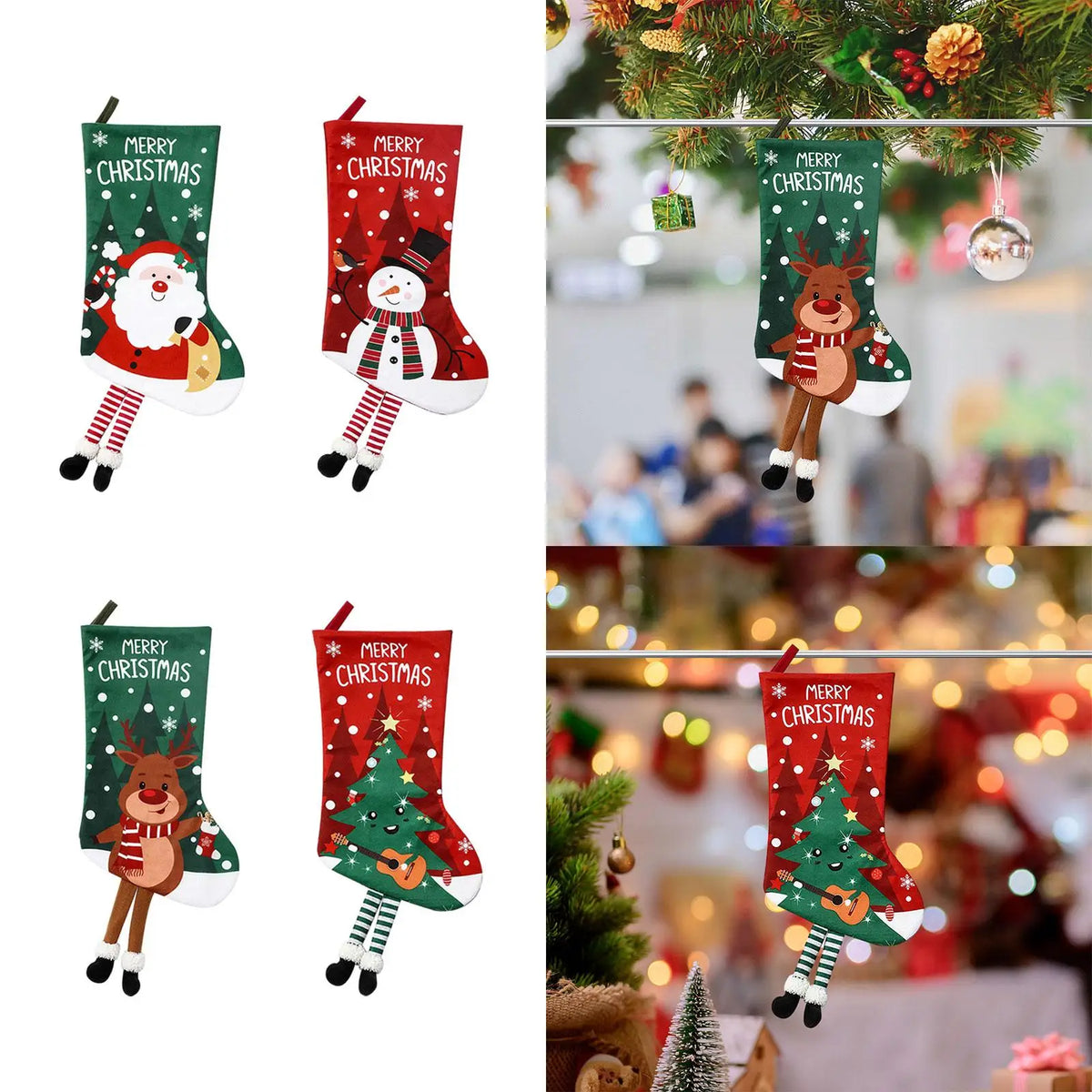 MagiDeal Christmas Stocking – Non-Woven Gift & Candy Holder