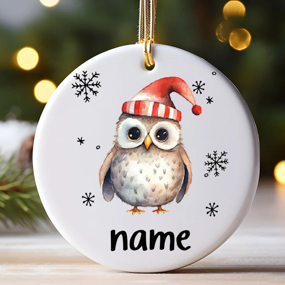 Personalized Ceramic Christmas Ornament – Custom Name Keepsake