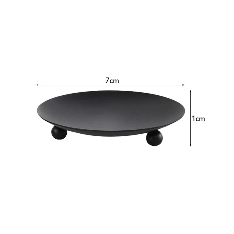 Black Gold Round Metal Candle Holder – Art Deco Home Decor