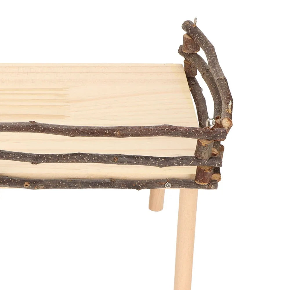 Wooden Hamster Climbing Toy – Rotatable Ladder & Platform Set