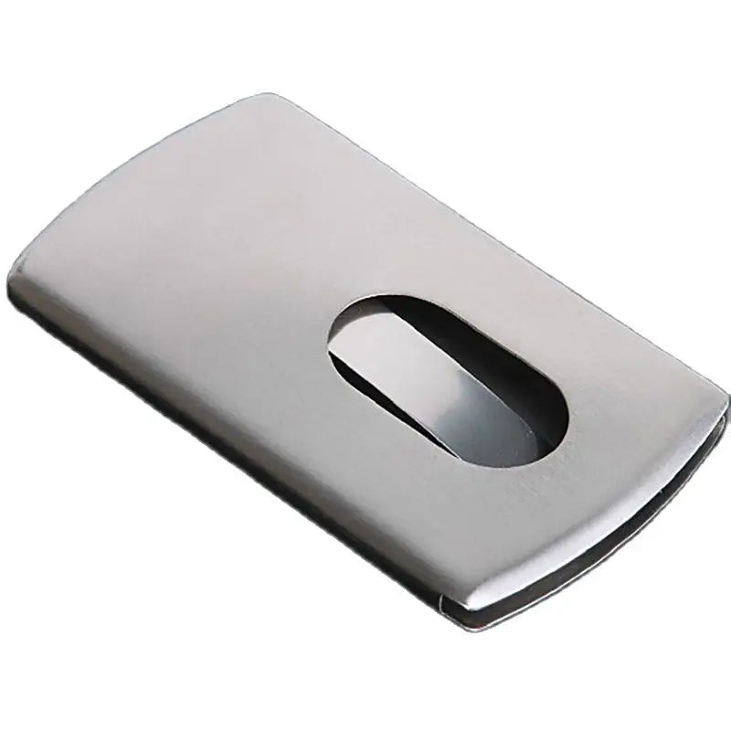 Stainless Steel Hand-Push Business Card Holder Case