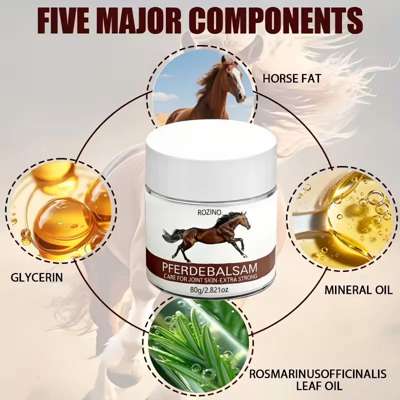 ROZINO Horse Oil Body Cream 80g – Ginger, Chamomile & Hyaluronic Acid