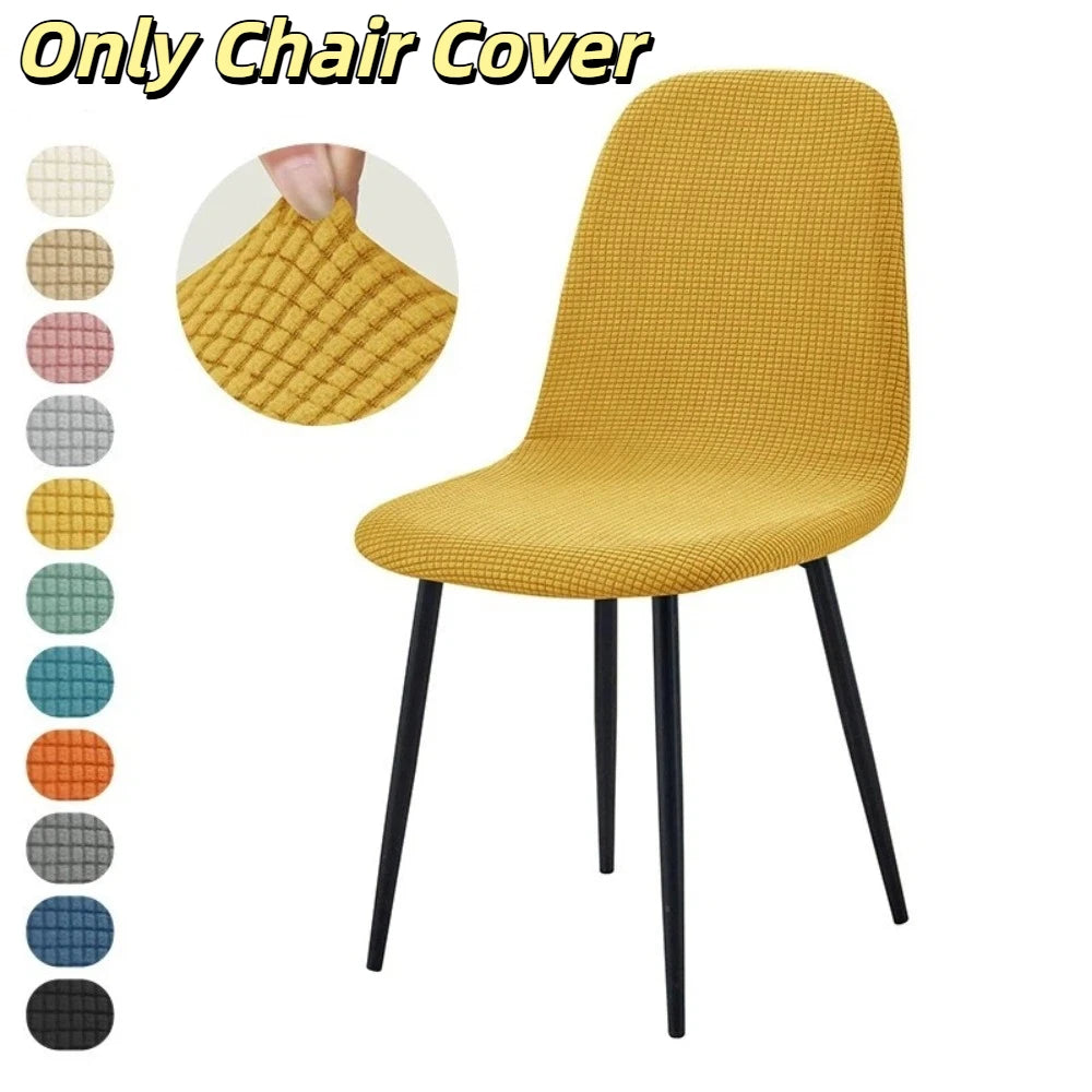 Stretch Jacquard High Back Dining Chair Cover Slipcover