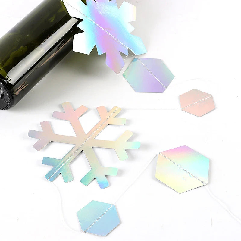Rainbow Snowflake Christmas Banner 4M | DIY Party Decoration