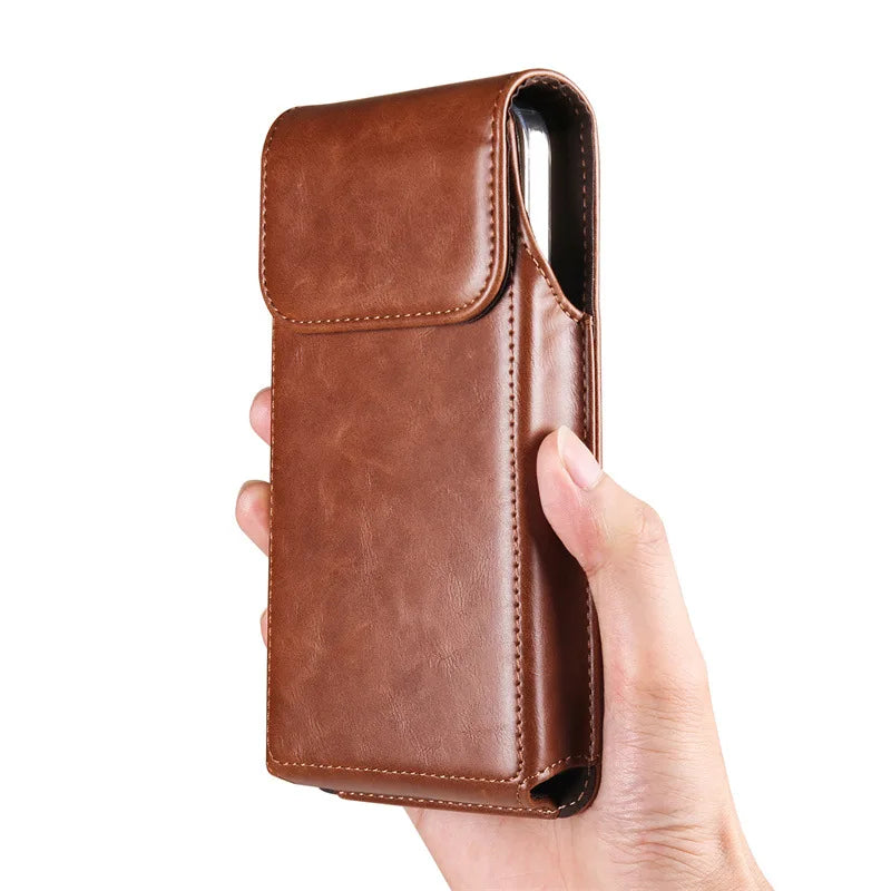 Crazy Horse PU Leather Belt Clip Phone Pouch | Universal Fit