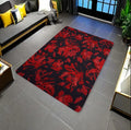 Red Plum Blossom Non-Slip Doormat | Chinese Floral Rug Decor