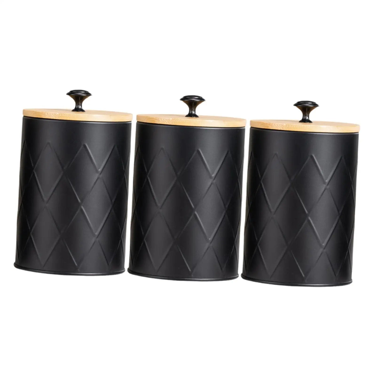 3-Piece Airtight Kitchen Canister Set | Galvanized Iron Jars