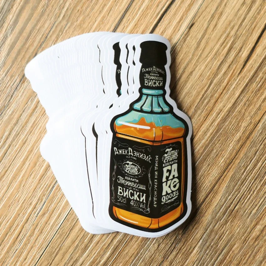 PVC Waterproof Bottle Pattern Sticker – Laptop & Bag Decal