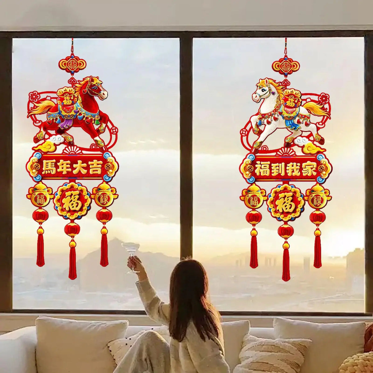 2026 Lunar New Year Felt Hanging Ornament | Horse Festival Decor