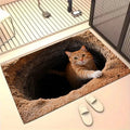 Ginger Cat 3D Optical Illusion Doormat – Anti-Slip Welcome Rug