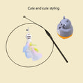 Feather Cat Fishing Wand Toy – Steel Wire Long Pole for Cats