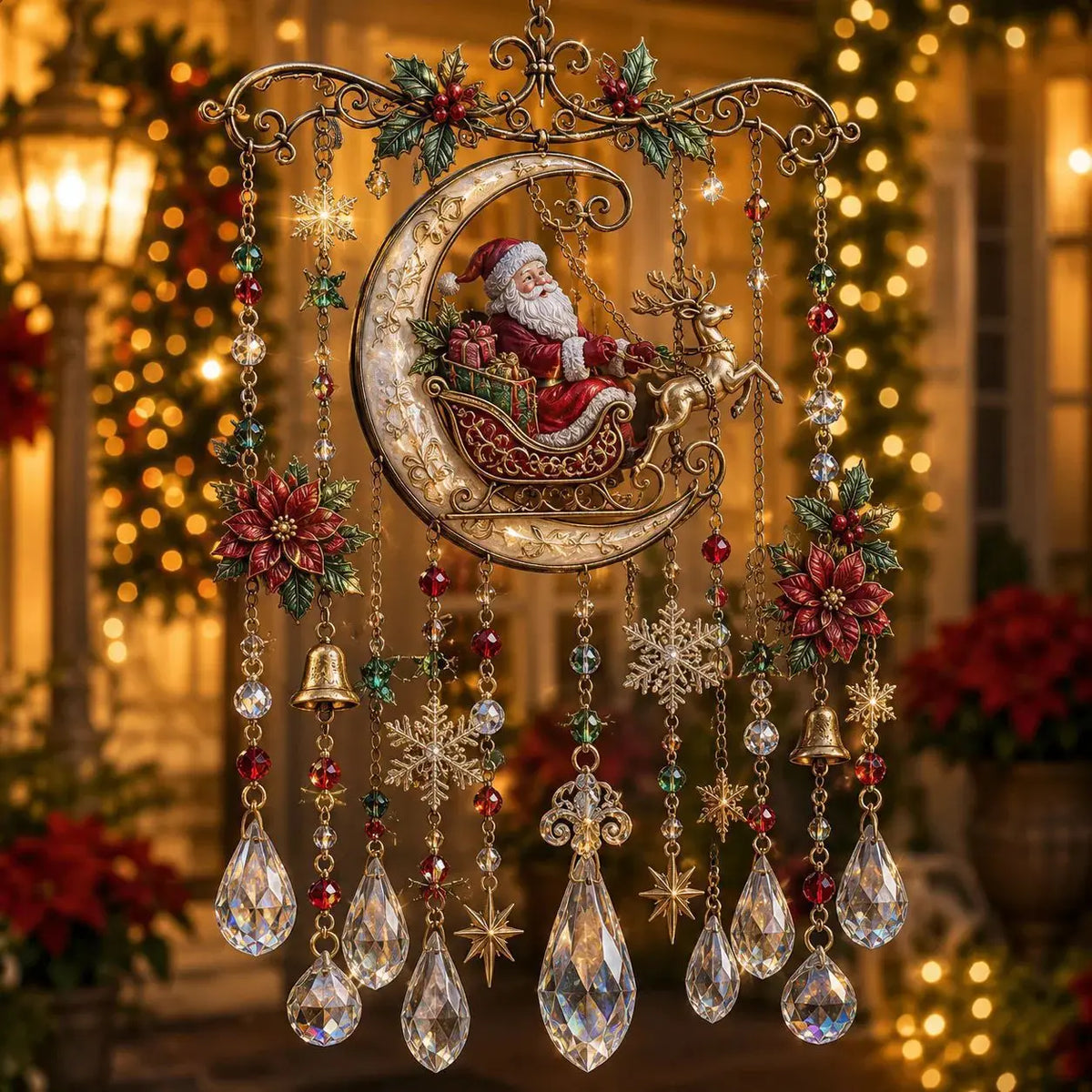 Crystal Pendant Wind Chime – Christmas Hanging Ornament