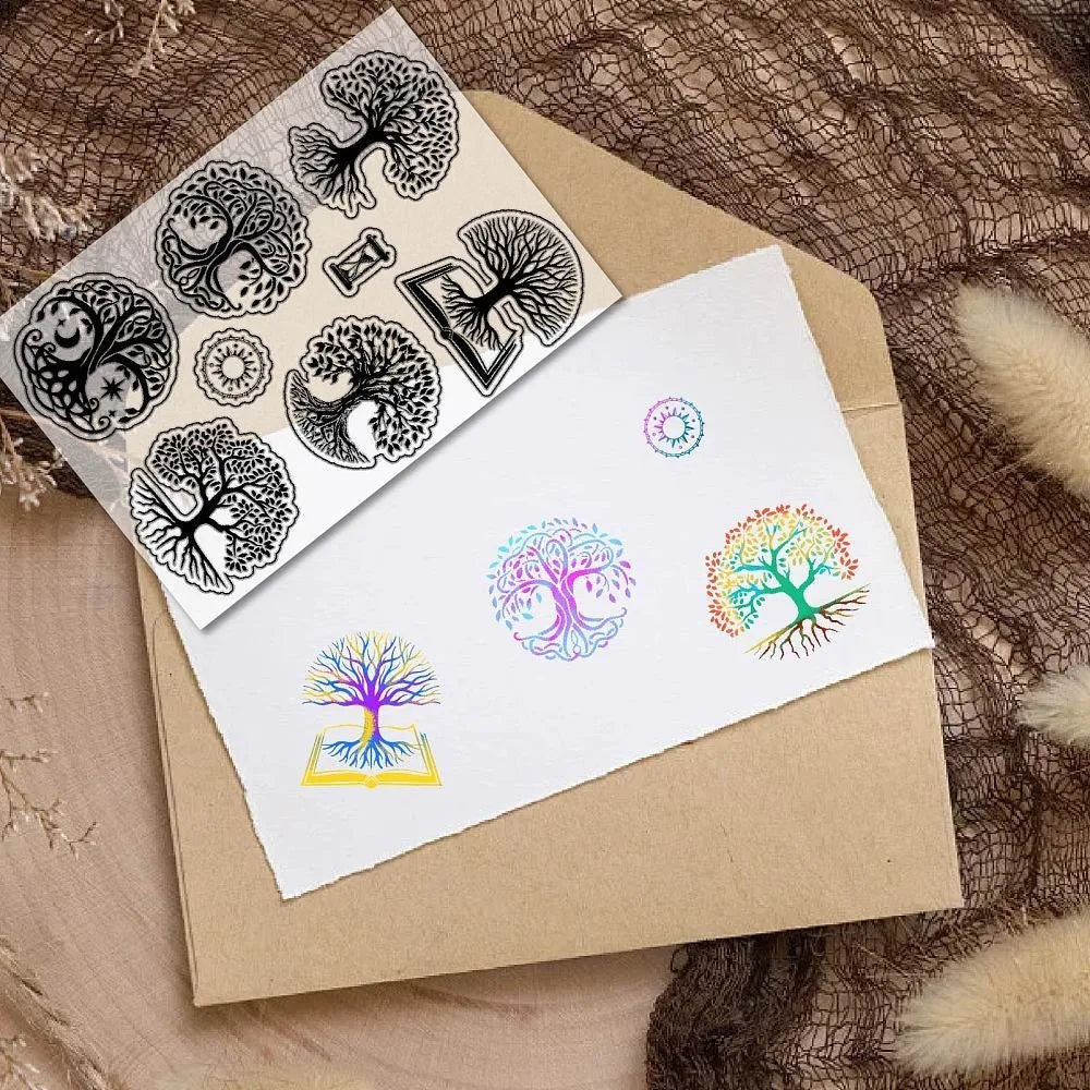 Tree of Life Clear Stamp – Sun & Hourglass DIY Craft Stamp