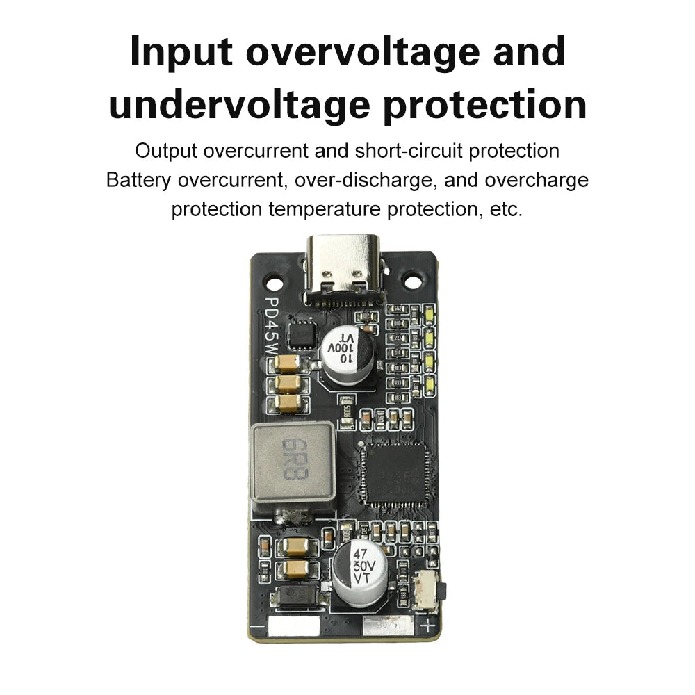 PD 45W 2–6S Li-Ion/LFP Battery Charge Discharge Module