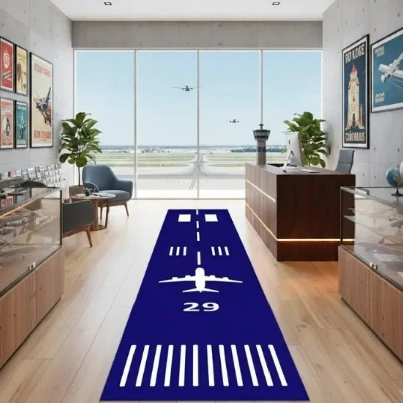 Kids Airport Runway Playmat Rug – Aviation Airplane Theme