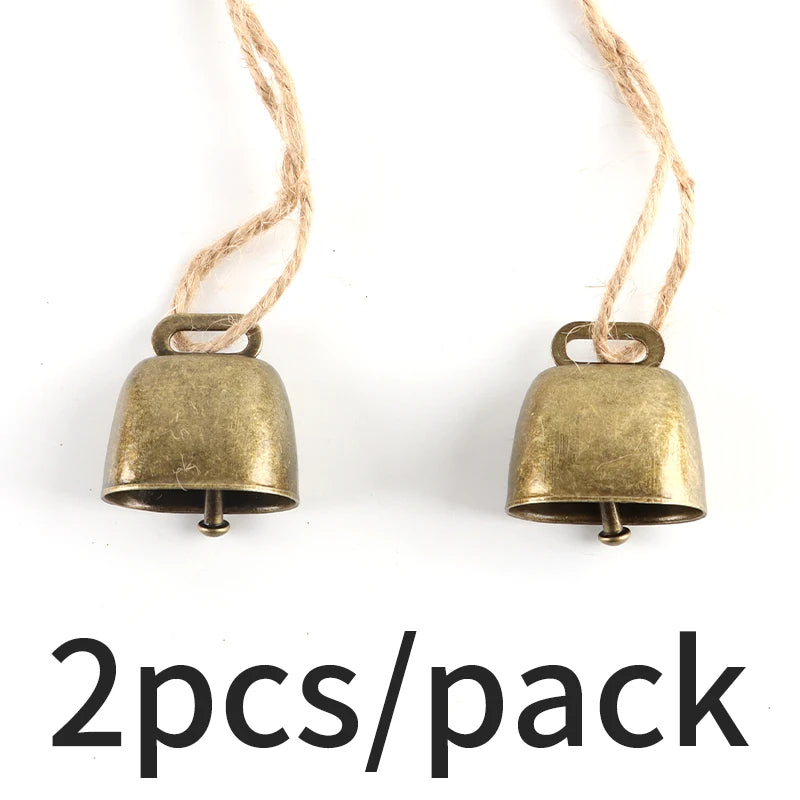 Retro Horn Christmas Pendant Ornaments – 2-Pack | Antique Copper