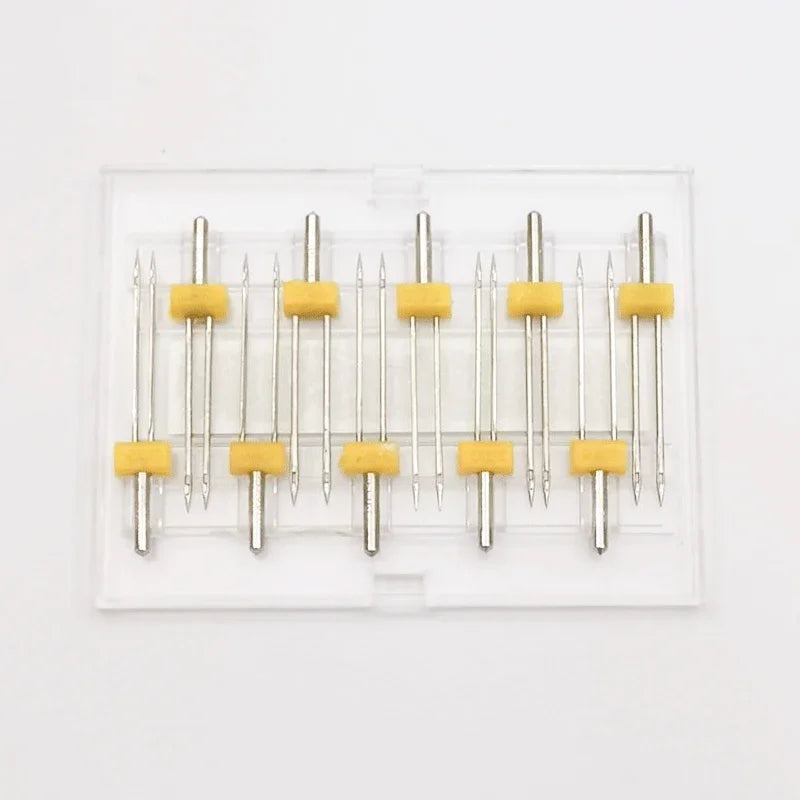 10-Piece Twin Double Needle Set for Sewing Machines – All Sizes