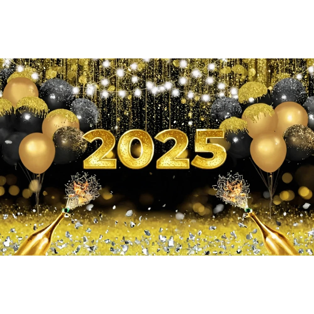 New Year Party Photography Backdrop – Fireworks & Balloons