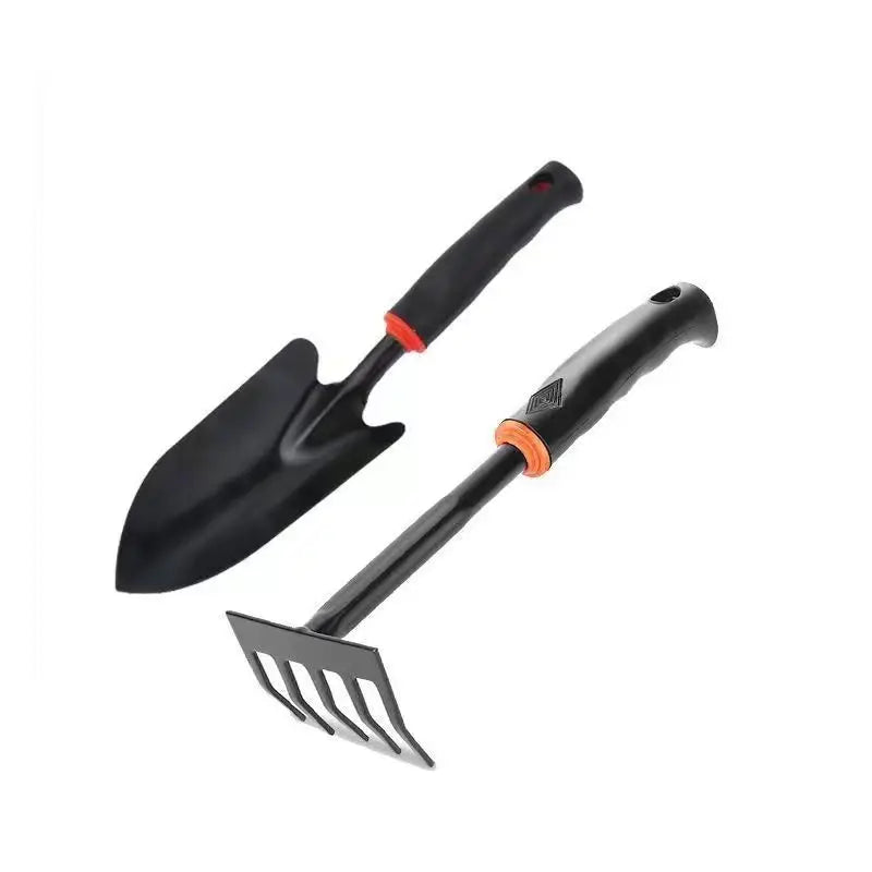 Garden Hoe Shovel & Five-Tooth Rake Set – Rubber Handle