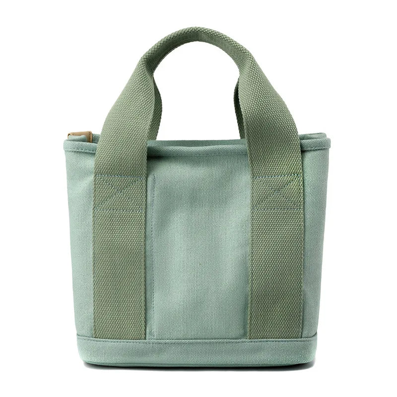 Women's Small Canvas Tote Bag – Zippered Multi-Compartment