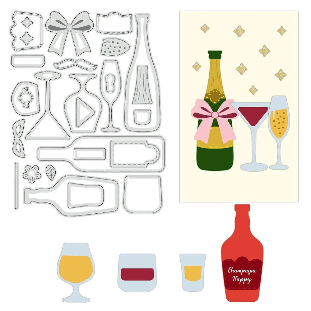 Wine Bottle Metal Cutting Die – Scrapbooking & Card Making
